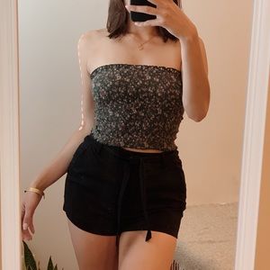 Brandy Melville green flower tube top